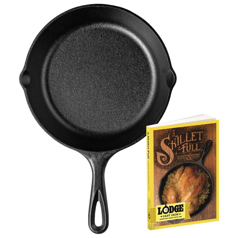 Lodge 8" Cast Iron/Skillet Full Cookbook Gift Set - 2