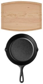 Lodge 8" Skillet/12" Arch Cutting Board Gift Set - 3