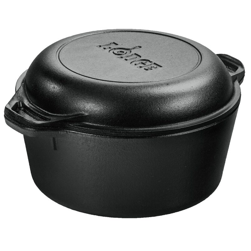 Lodge 5 Qt Cast Iron Double Dutch Oven - 1
