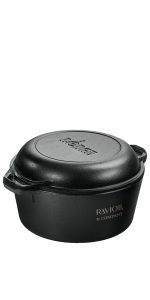 Lodge 5 Qt Cast Iron Double Dutch Oven